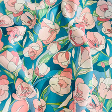 Liberty Fabrics: Alberta Tulip B (Blues) Organic Tana Lawn® Liberty Fabrics: Alberta Tulip B (Blues) Organic Tana Lawn®