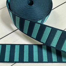 Stitch Supply Co: Bold Stripe Webbing in Peacock Turquoise (1.5" wide) Stitch Supply Co: Bold Stripe Webbing in Peacock Turquoise (1.5" wide)