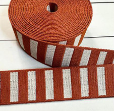 Stitch Supply Co: Bold Stripe Webbing in Saddle Off White (1.5" wide) Stitch Supply Co: Bold Stripe Webbing in Saddle Off White (1.5" wide)