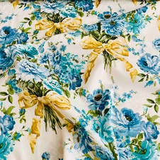 Liberty Fabrics x Bridgerton: Bow Bouquet B (Blue) Tana Lawn®  Liberty Fabrics x Bridgerton: Bow Bouquet B (Blue) Tana Lawn®