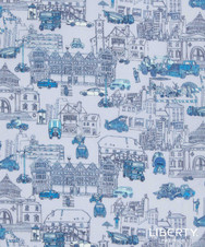 Liberty Fabrics: London's Calling C (Blue) Organic Tana Lawn® Liberty Fabrics: London's Calling C (Blue) Organic Tana Lawn®