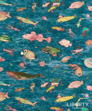 Liberty Fabrics: Brian's Aquarium B (Teal) Organic Tana Lawn® 