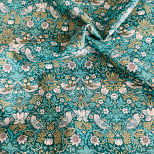 Liberty Fabrics: Strawberry Thief T (Green Metallic) Tana Lawn® Liberty Fabrics: Strawberry Thief T (Green Metallic) Tana Lawn®