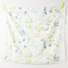 Nani Iro: Margo A (White Base with Blue Green Yellow) - Organic Cotton Double Gauze