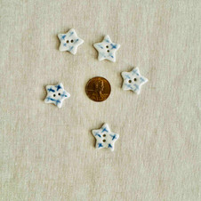 Blue and White Star Ceramic Button - 20 mm (0.79") Blue and White Star Ceramic Button - 20 mm (0.79")