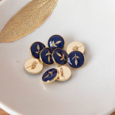 Lise Tailor - Feuillette Button in Navy (12 mm)