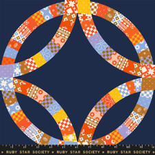 Ruby Star Society: Honey by Alexia Abegg - Double Wedding Ring in Navy - 0.5 yards Ruby Star Society: Honey by Alexia Abegg - Double Wedding Ring in Navy - 0.5 yards