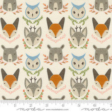 Moda: Woodland Wonder by Gingiber - Animal Heads in Cloud Moda: Woodland Wonder by Gingiber - Animal Heads in Cloud