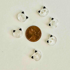 Cat Face with Black Ears Button - 0.47" (12mm)