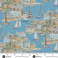 Makower UK: High Tide - Harbor View in Blue