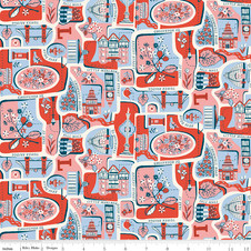 Liberty Quilting: London Bouquet - Charming City B (red blue) Liberty Quilting: London Bouquet - Charming City B (red blue)