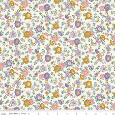 Liberty Quilting: Tudor Celebration - Haberdashery Floral C (mustard purple) Liberty Quilting: Tudor Celebration - Haberdashery Floral C (mustard purple)