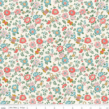 Liberty Quilting: Tudor Celebration - Haberdashery Floral B (red blue)