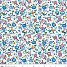 Liberty Quilting: Tudor Celebration - Haberdashery Floral A (purple blue)