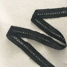 Criss Cross Faggoting Insertion - Black - 1 yard