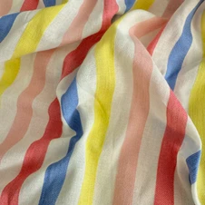Sadie Stripe Cotton Linen Gauze - 42" wide