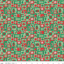 Liberty Quilting: Festive Magic - Jolly Countdown C (Green / Red)
