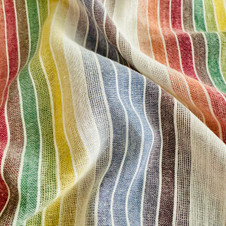 Rainbow Stripe Silk Linen Gauze - 54" wide