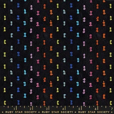 Ruby Star Society: Warp Weft Mystic Fable by Alexia Abegg - Flicker in Black - 1.5 yards