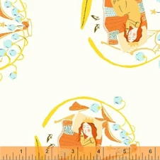 Far Far Away II by Heather Ross - Sleeping Beauty (White) - 0.25 yards