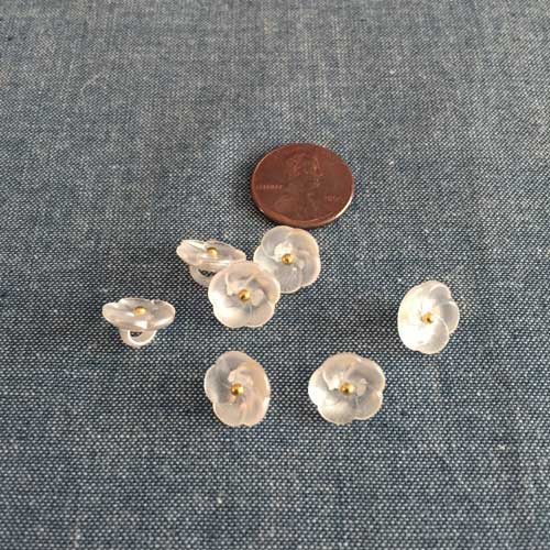 Camellia in White with Gold Center (1/2")