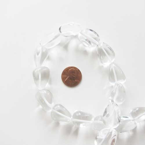 Clear Quartz Handcut Puffed Teardrop