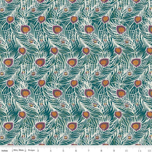 Liberty Quilting: Hesketh House Collection - Pipers Peacock in Dark Green
