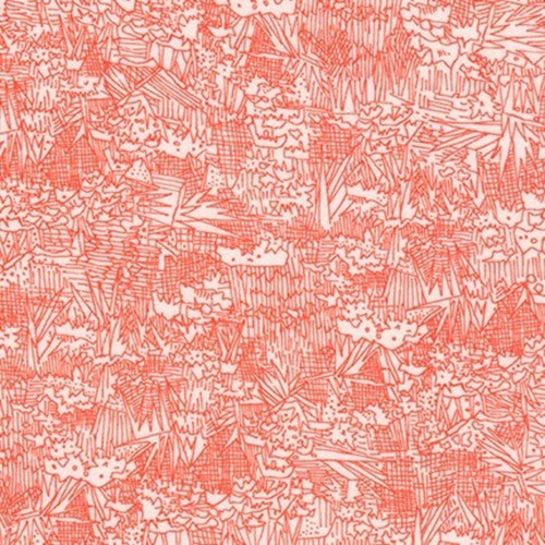 Robert Kaufman Lucinda Rayon Lawn - Carolyn Friedlander's Green Wall in Persimmon - 54"
