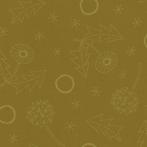 Kokka - Embroidery Like Collection in Dandelion Ochre (double gauze)