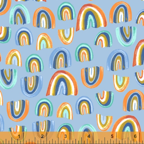 Windham Cubby Bear (Flannel) - Painted Rainbow in Blue