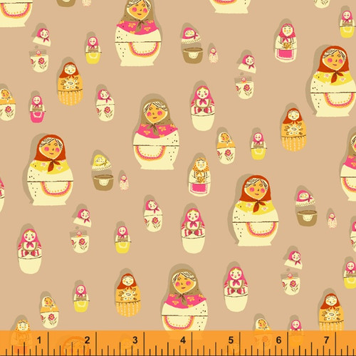 West Hill by Heather Ross: Matryoshka Doll in Warm Tan