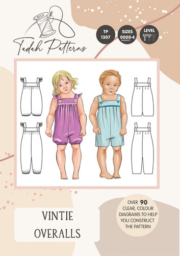 Tadah Patterns - Vintie Overalls (Boys and Girls NB to 4)