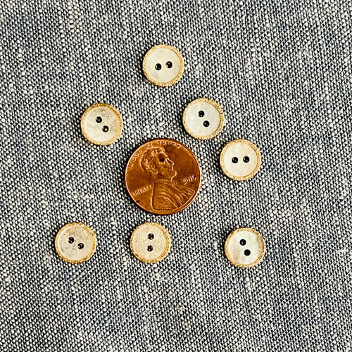 Shell Button with Sparkle Edge in Gold (10 mm)