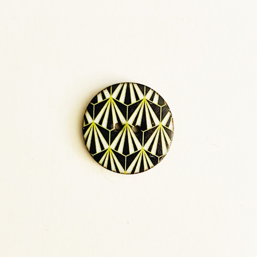 Art Deco Shells Ceramic Button - 1"