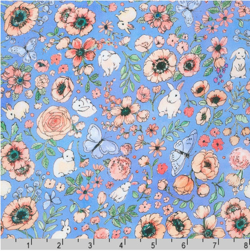 Robert Kaufman: Bunny Lane by Briar Hill Designs - Periwinkle