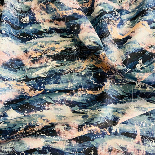 Liberty Fabrics: Aurora Sky B (Blue Blush) Organic Tana Lawn® 