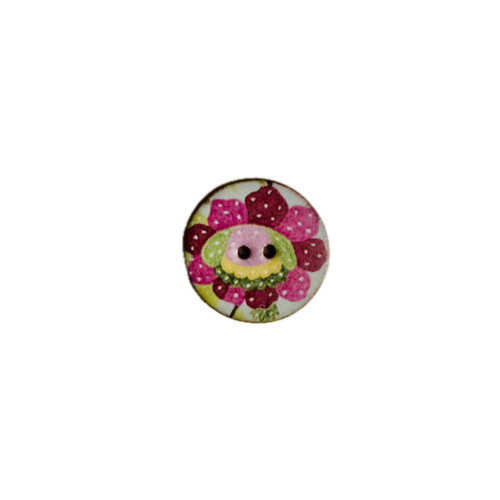 Pink Dahlia Round Ceramic Button
