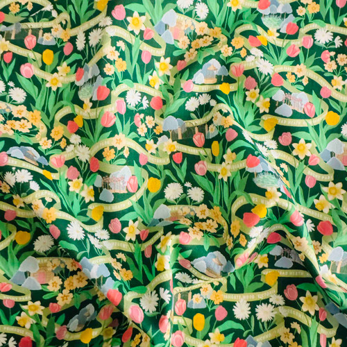 Liberty Fabrics: Park Posy C (Green) Tana Lawn® 