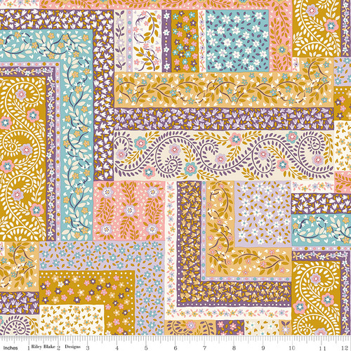 Liberty Quilting: Tudor Celebration - Patchwork Scarves C (mustard)