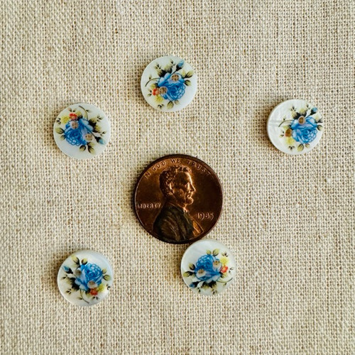 Blue Bouquet Shell Button - 11.5 mm (0.45")