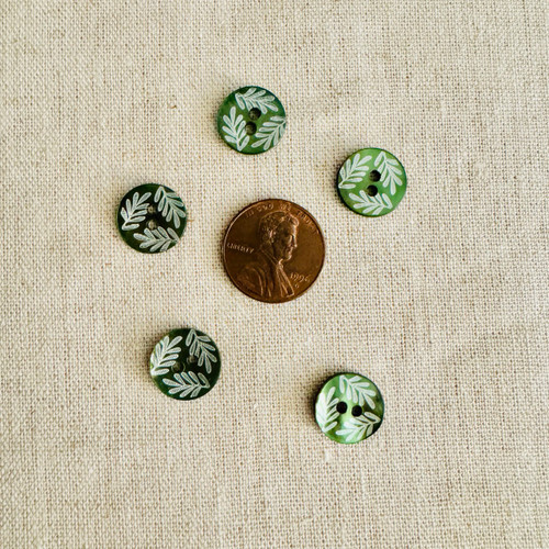 Locust Leaf Shell Button - 13 mm (0.5")
