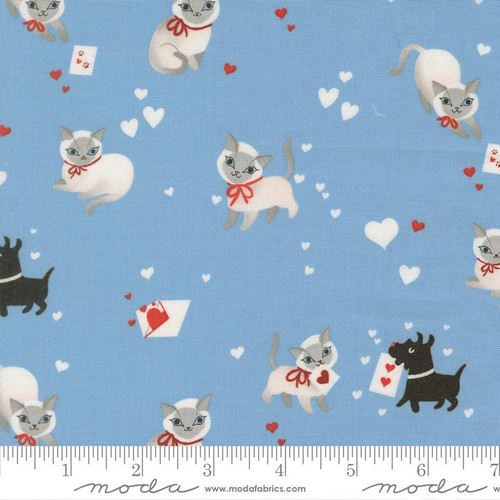 Moda Fabrics: Funny Valentine by Lizzy House - Kitty in Sky