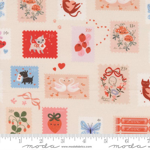Moda Fabrics: Funny Valentine by Lizzy House - Stamps in Champagne