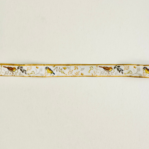 Ochre Birds Ribbon - 0.59" (15 mm) wide (3 yards pre-cut)