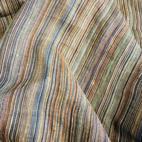 Multi colored Variegated Stripe (Pure Linen 52" wide)