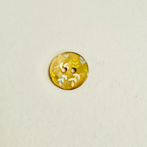 Multi Colored Locust Leaf Shell Button (15 mm or 0.59")