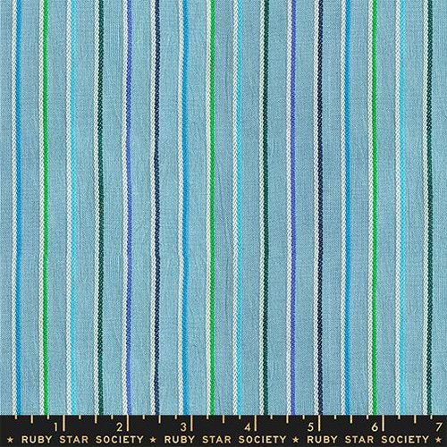 Ruby Star Society: Warp Weft Mystic Fable by Alexia Abegg - Sketch Stripe in Soft Blue