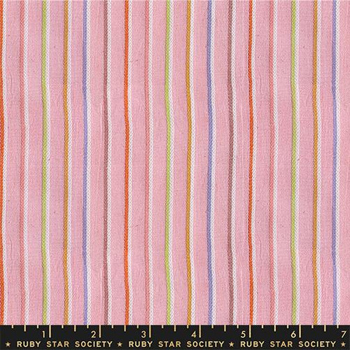 Ruby Star Society: Warp Weft Mystic Fable by Alexia Abegg - Sketch Stripe in Rosebud