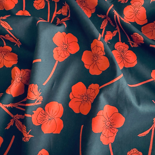 Liberty Fabrics: Radiant Ros A (Navy Red) Tana Lawn® 