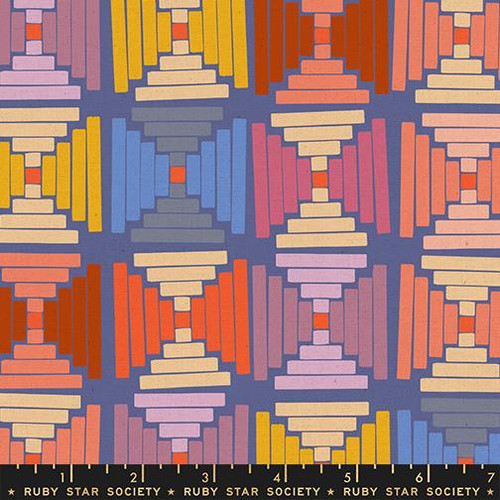 Ruby Star Society: Persimmon by Rashida Coleman-Hale  - Courthouse Steps in Twilight (Cotton-Linen CANVAS)